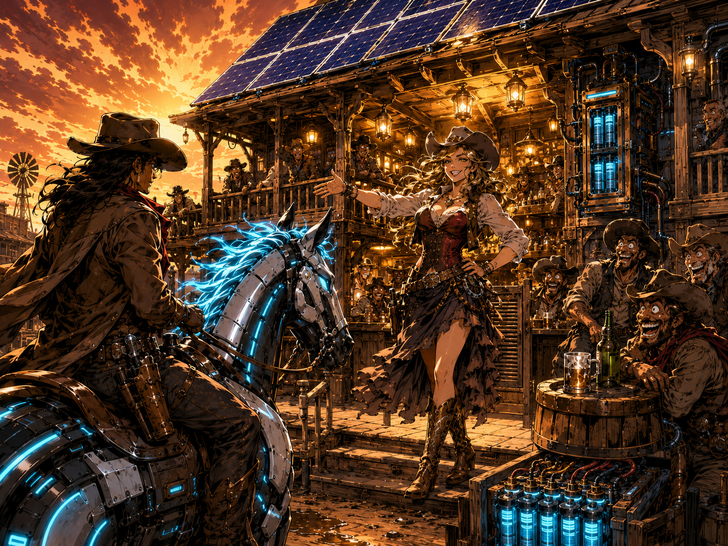 Battery Belle at her solar powered saloon